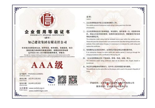 知己集團榮獲AAA級信用企業評級 企業信用的卓越典范